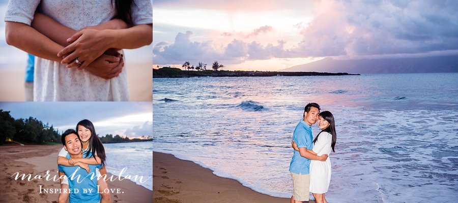 Pink Maui Sunset Engagement