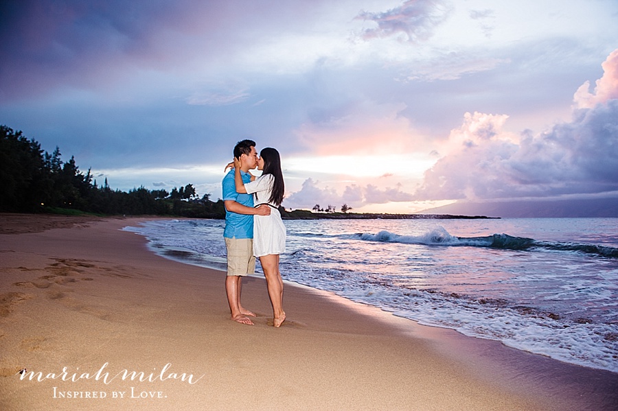 Beautiful Sunset Maui Engagement