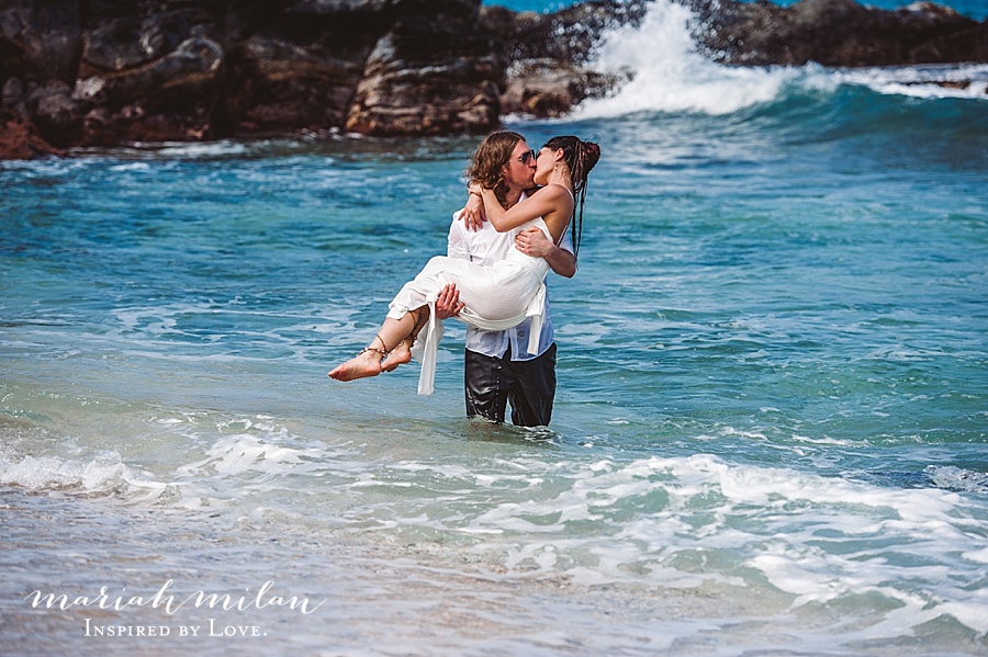 Wedding Kiss in the Water