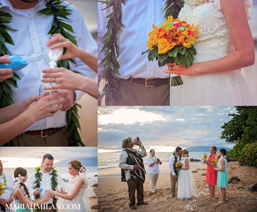 Sand Ceremony and Wedding Kiss