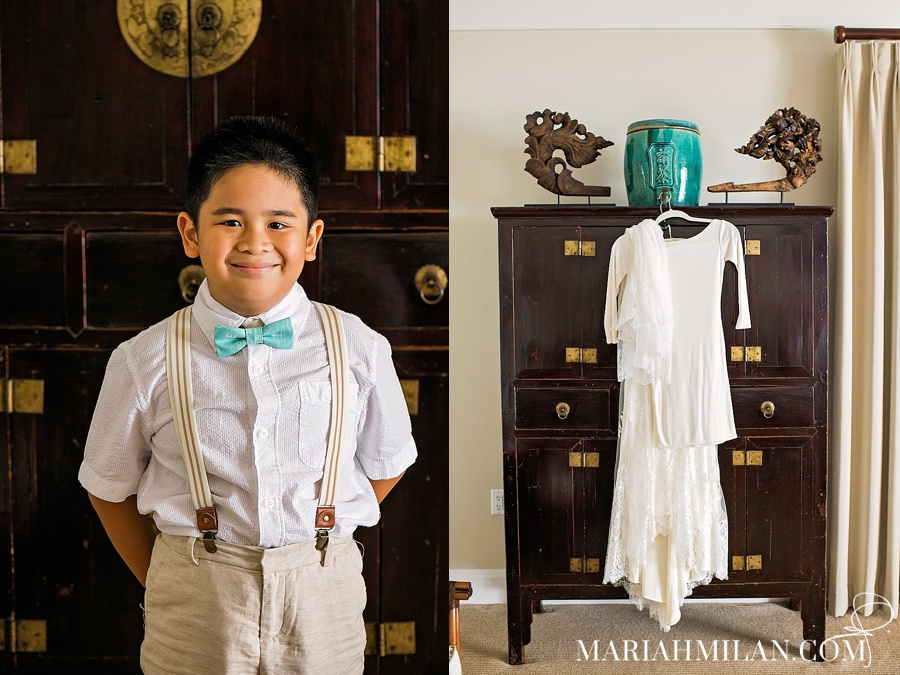 Adorable Ring Bearer and Custom Wedding Gown