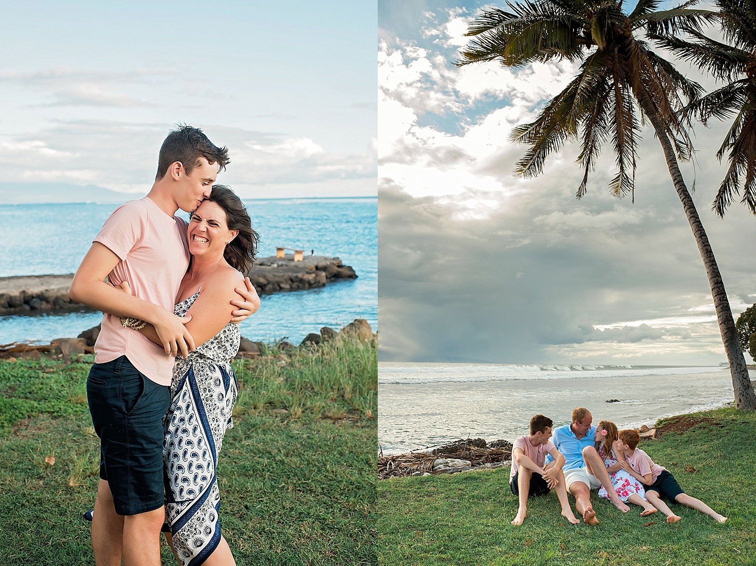Family time on vacation for a photo session on Maui