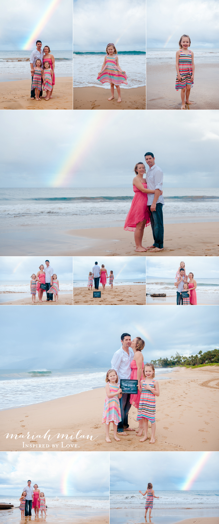 maui beach portraits with rainbows