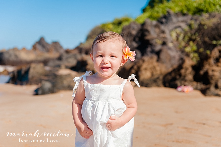 Maui Baby with Flower in Hair