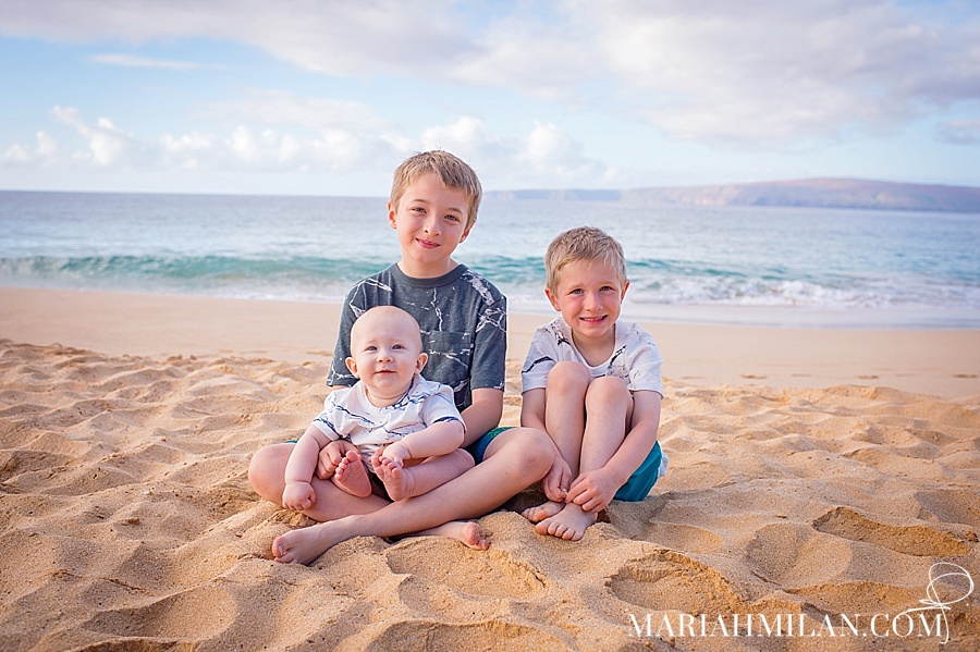 Brothers on the Maui beach