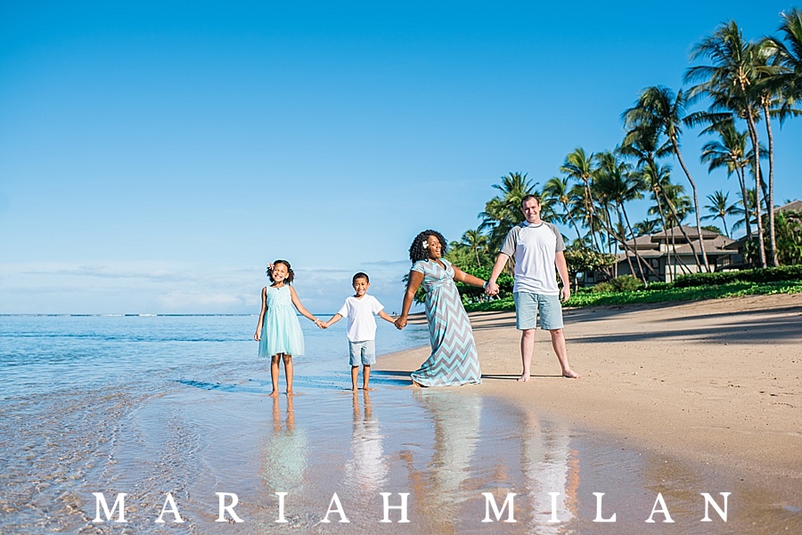 Family photo shoot at Baby Beach Lahaina by Maui photographer Mariah Milan