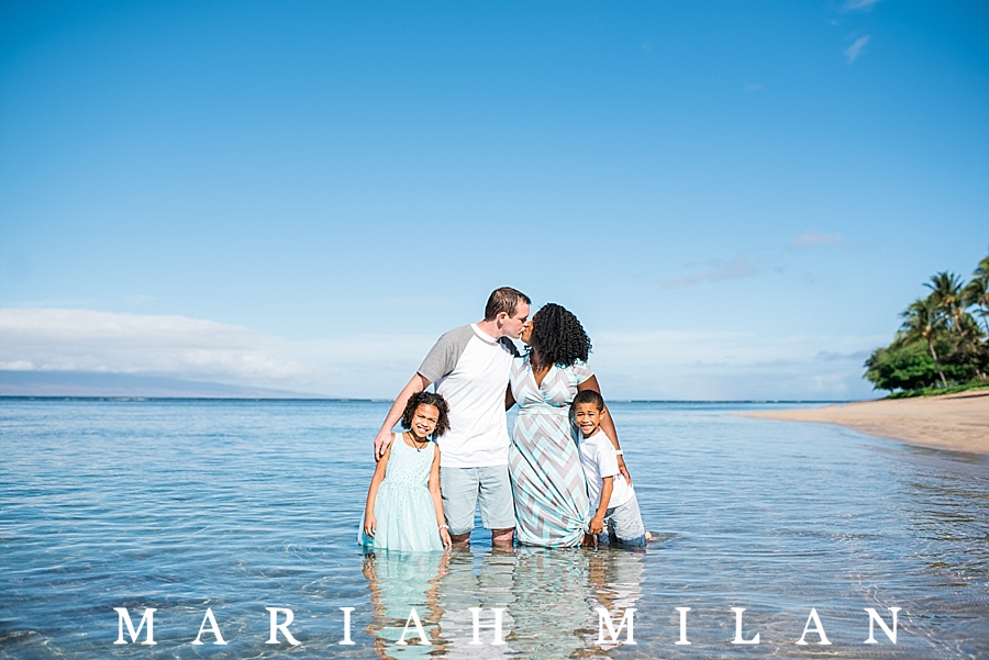 Family photo shoot at Baby Beach Lahaina by Maui photographer Mariah Milan