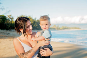 Beautiful family session at dawn at Baldwin Beach in Paia, Maui