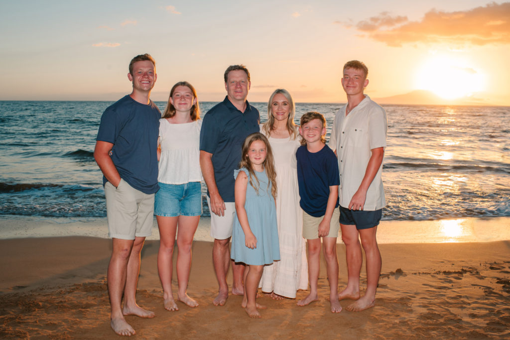 Sunset Family Photography at Wailea Beach, Maui by Mariah Milan Photographers