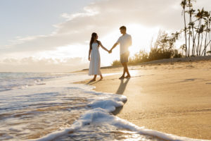 couple on maui engagement photoshoot at baldwin beach