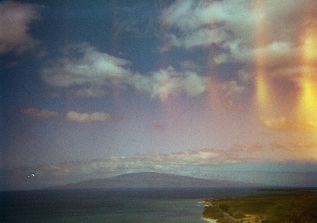 Lahaina, Maui photographed from the Pali on 35mm fuji film by Mariah Milan