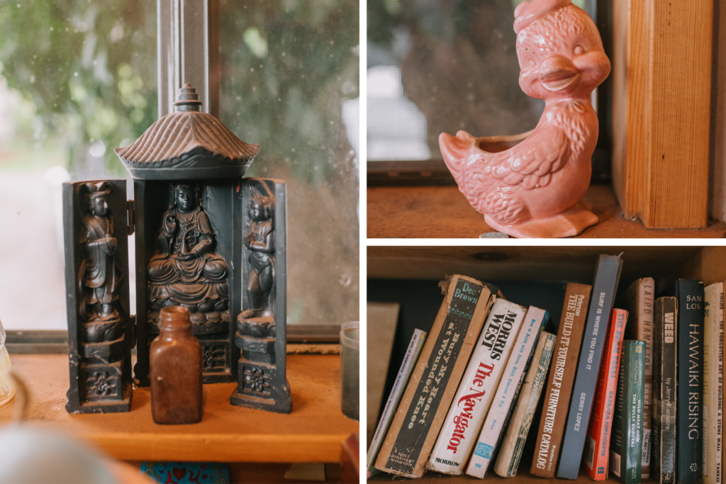 A small pink angel figurine sits on a wooden windowsill, bathed in soft natural light, evoking warmth and nostalgia.