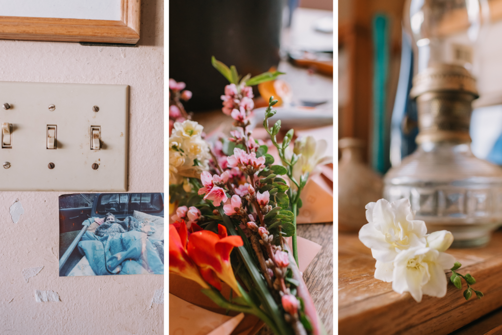 A worn light switch on a textured wall, symbolizing years of a father's touch and memories.